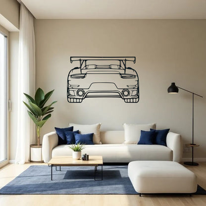 Porsche Rear View Metal Wall Art | Sports Car Decor | The Slan