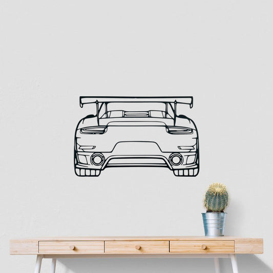 Porsche Rear View Metal Wall Art | Sports Car Decor | The Slan
