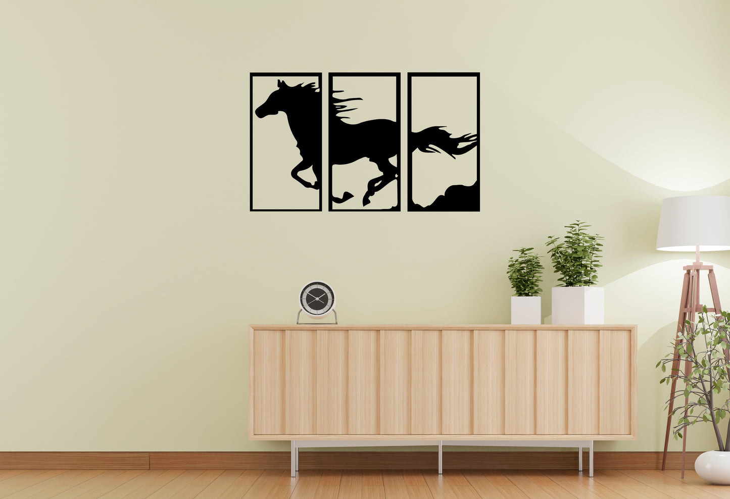Running Horse Set of 3 Metal Wall Art | Luxury Horse Decor | The Slan