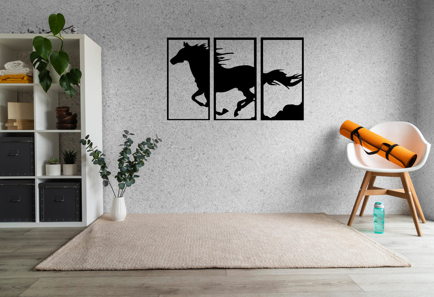 Running Horse Set of 3 Metal Wall Art | Luxury Horse Decor | The Slan