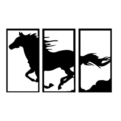 Running Horse Set of 3 Metal Wall Art | Luxury Horse Decor | The Slan