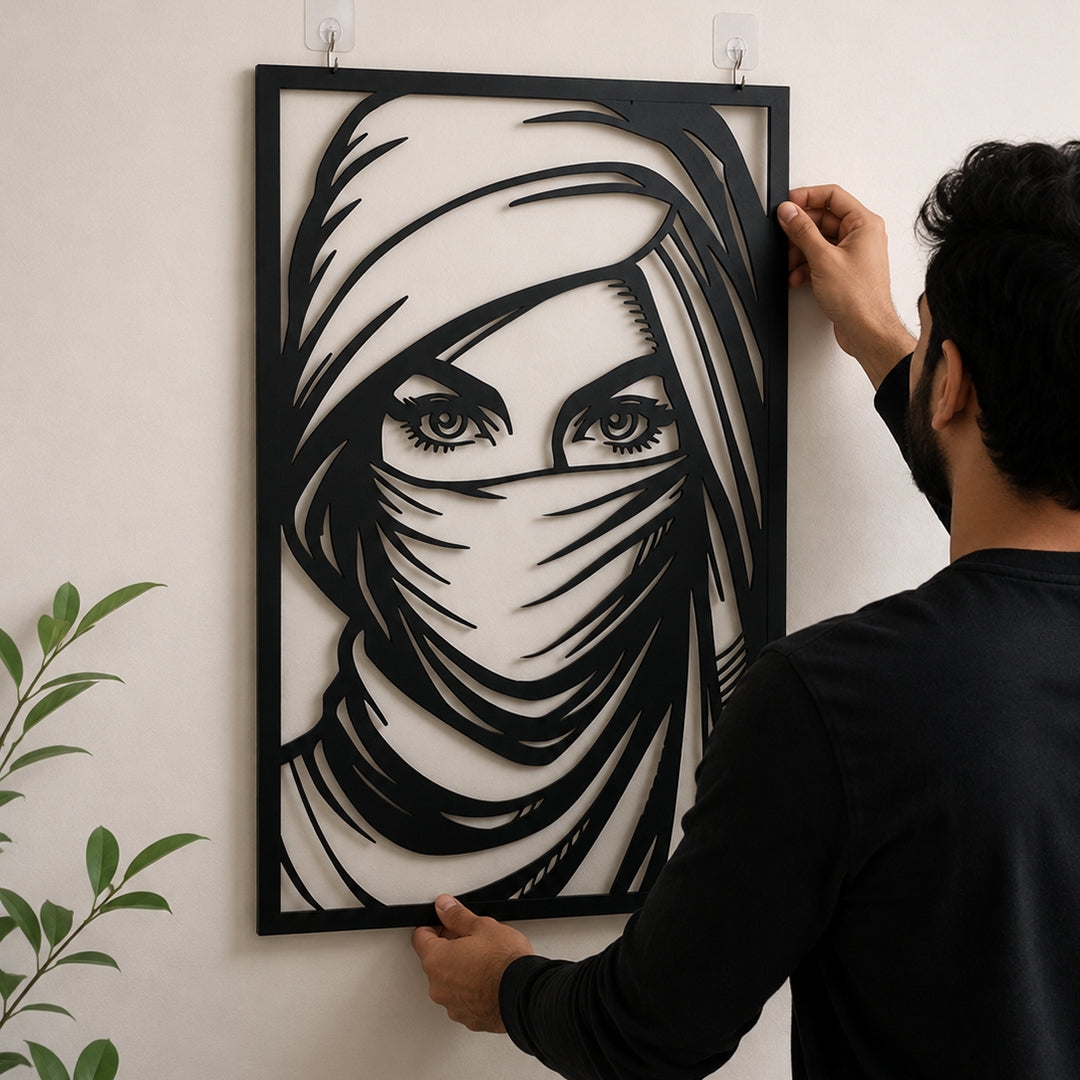 Mystic Muse Metal Wall Art | Luxury Abstract Woman Wall Decor